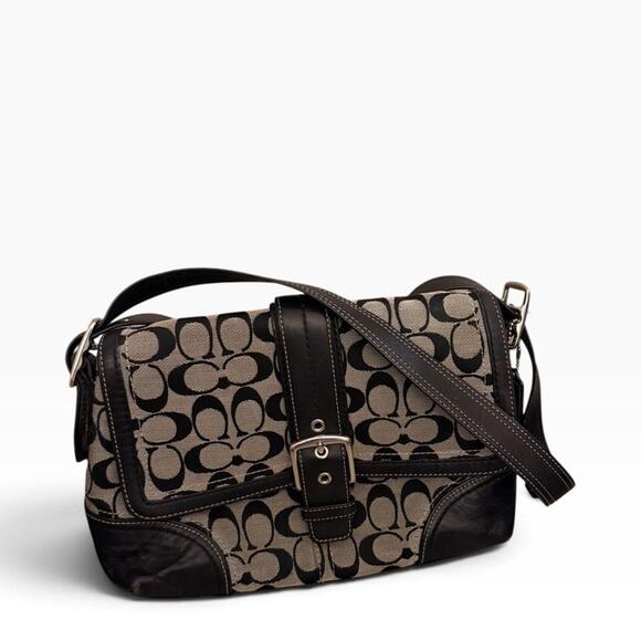 Coach Handbags - Vintage coach Hampton Signature Buckle Flap Shoulder Bag Y2k